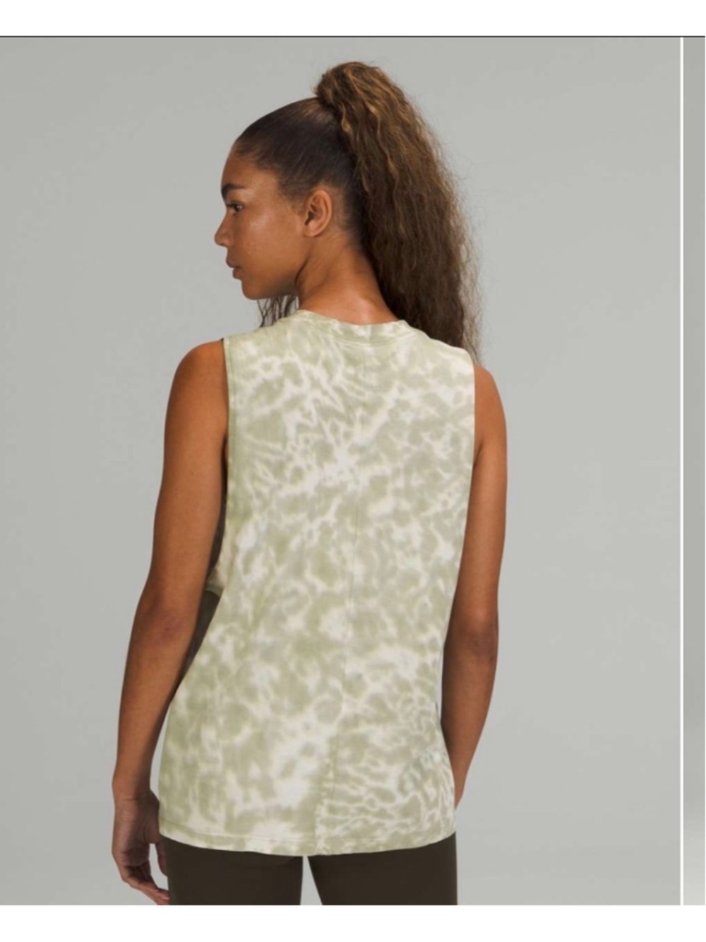 Women's Lululemon All Yours Tank Top, Tie Dye White Opal Rosemary Green size 6